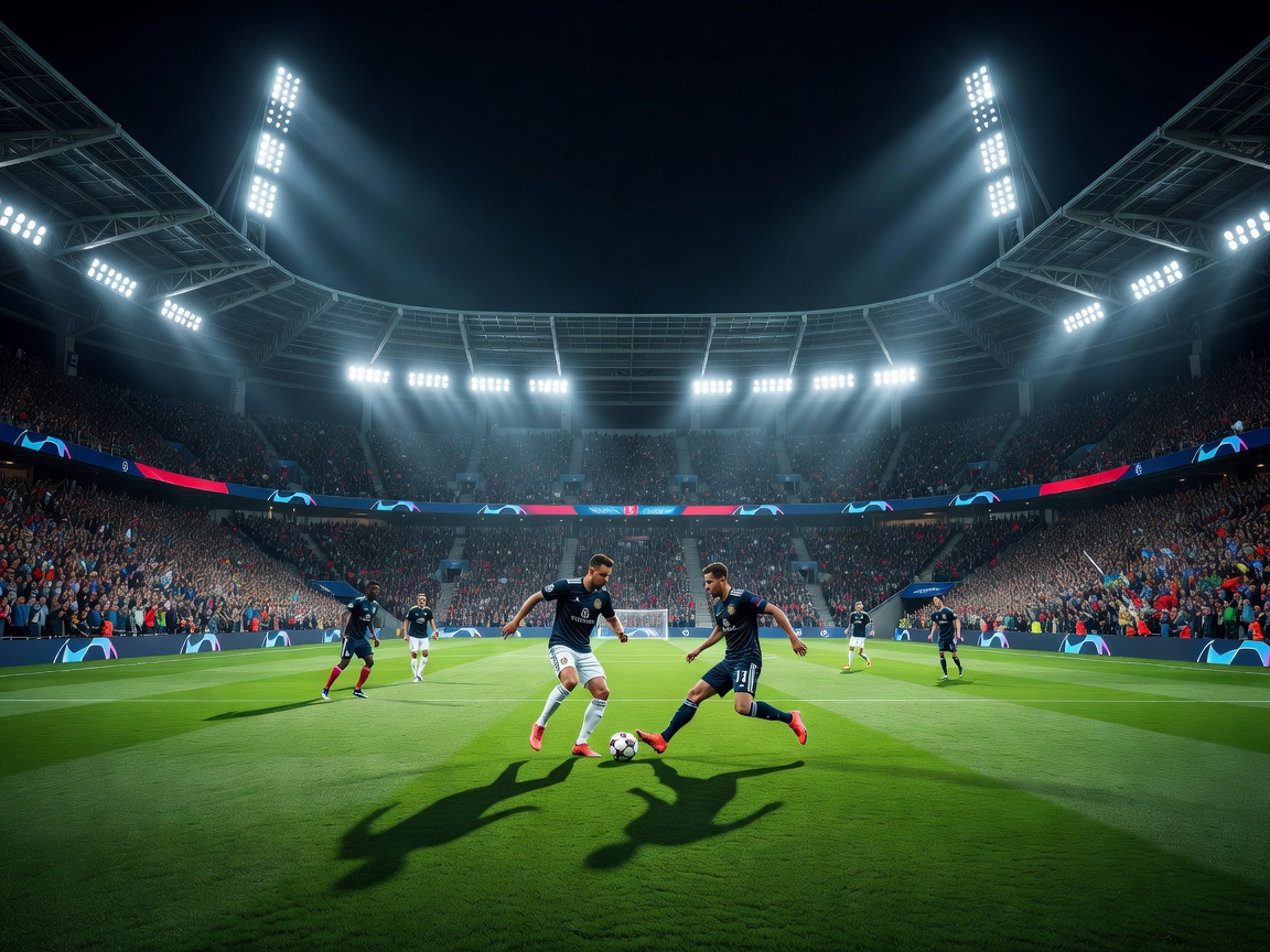 UEFA Champions League Stadium Night Match Lighting