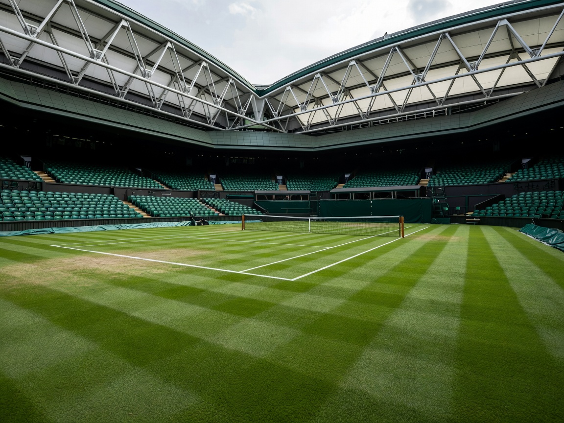 Wimbledon Centre Court grass and retractable roof structure
