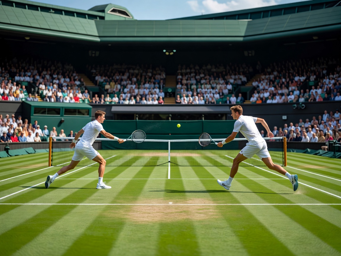 Wimbledon Centre Court grass surface tennis match in London